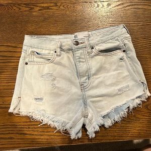 Washed out blue w/ rips Jean shorts